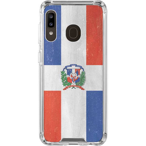 Dominican Republic Flag Distressed Galaxy A30 Clear Case