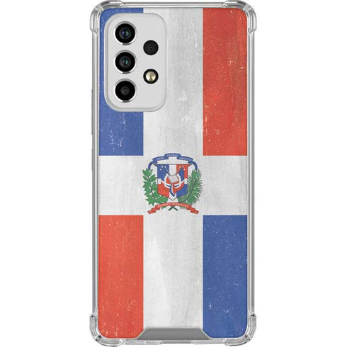 Dominican Republic Flag Distressed Galaxy A53 5G Clear Case