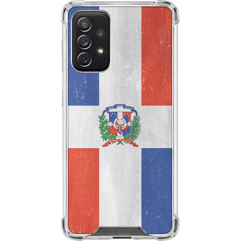 Dominican Republic Flag Distressed Galaxy A72 5G Clear Case