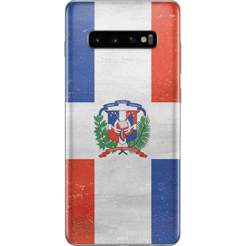 Dominican Republic Flag Distressed Galaxy S10 Plus Skin