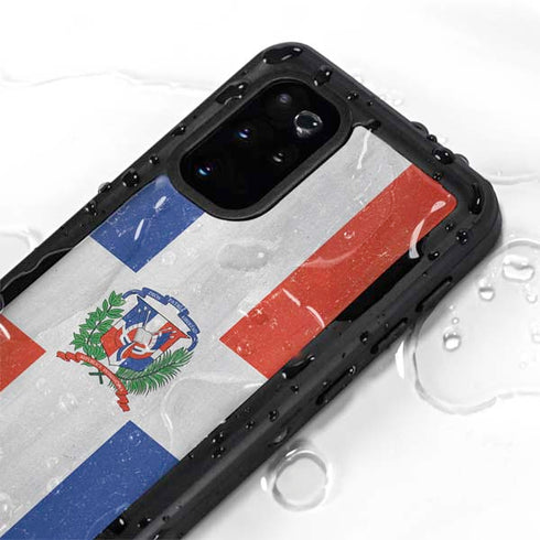 Dominican Republic Flag Distressed Galaxy S20 Plus Waterproof Case