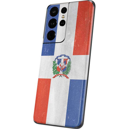 Dominican Republic Flag Distressed Galaxy S21 Ultra 5G Skin