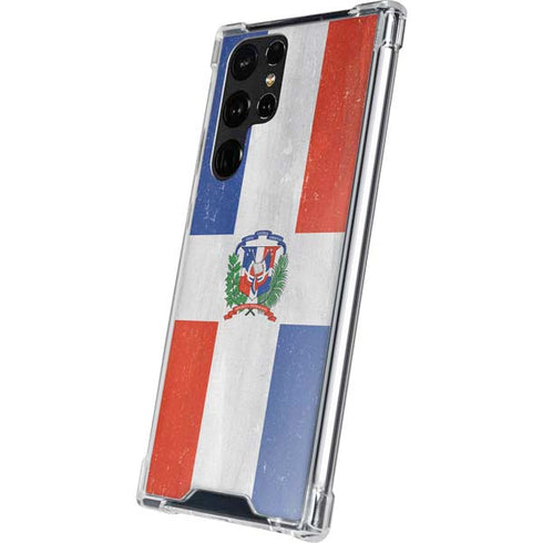 Dominican Republic Flag Distressed Galaxy S22 Ultra Clear Case