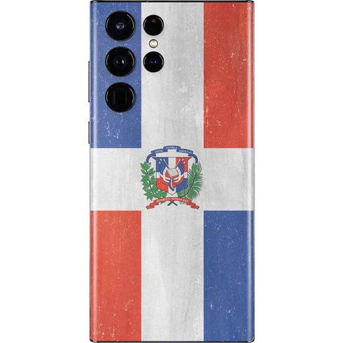 Dominican Republic Flag Distressed Galaxy S22 Ultra Skin