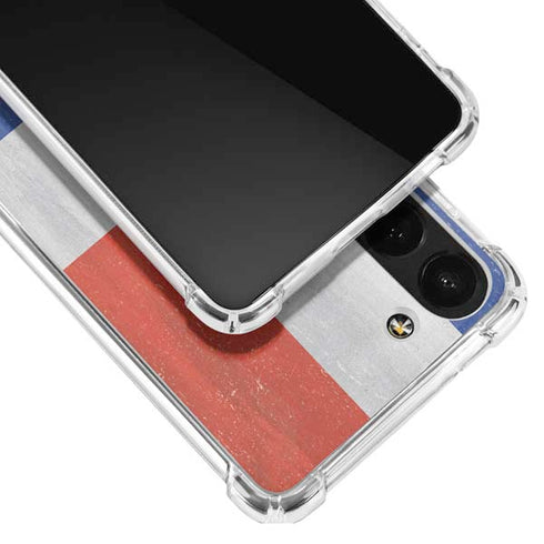 Dominican Republic Flag Distressed Galaxy S23 Clear Case