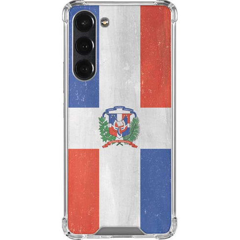 Dominican Republic Flag Distressed Galaxy S23 Plus Clear Case