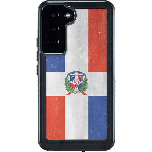 Dominican Republic Flag Distressed Galaxy S23 Plus Waterproof Case