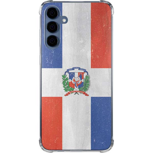 Dominican Republic Flag Distressed Galaxy S24 Clear Case