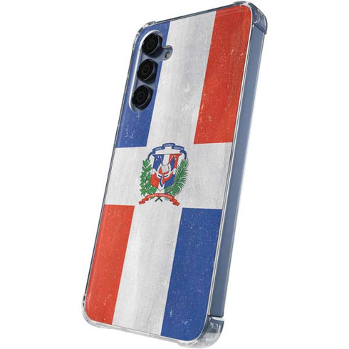 Dominican Republic Flag Distressed Galaxy S24 Clear Case