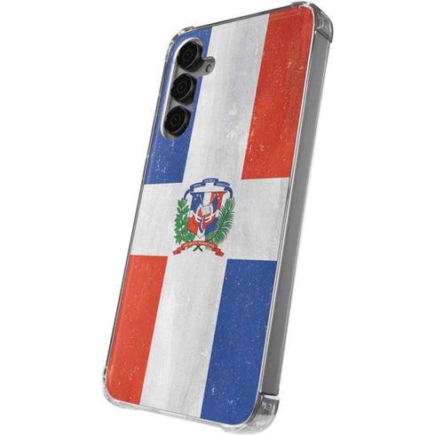 Dominican Republic Flag Distressed Galaxy S24 Plus Clear Case