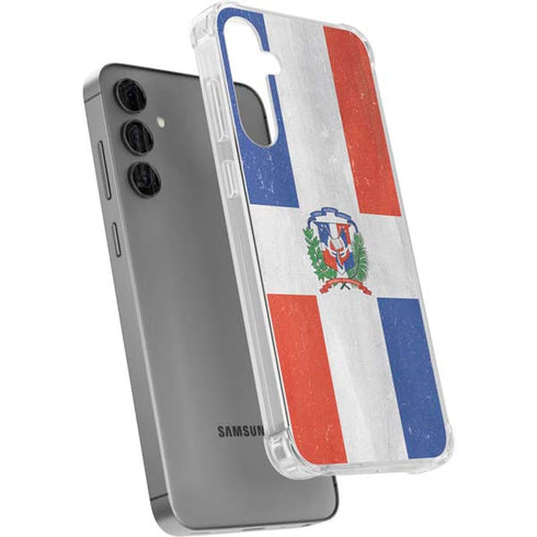Dominican Republic Flag Distressed Galaxy S24 Plus Clear Case