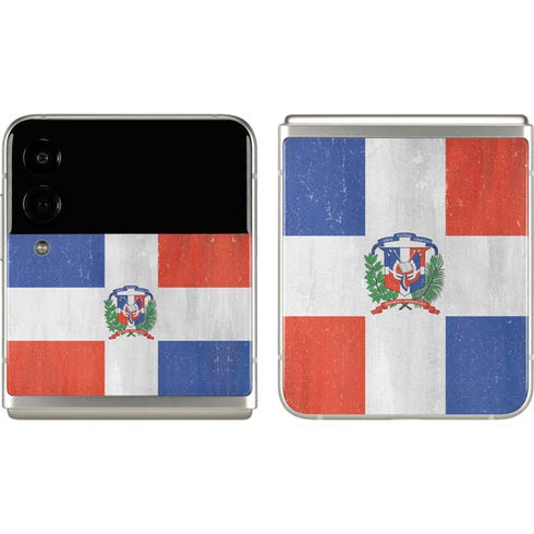Dominican Republic Flag Distressed Galaxy Z Flip3 5G Skin