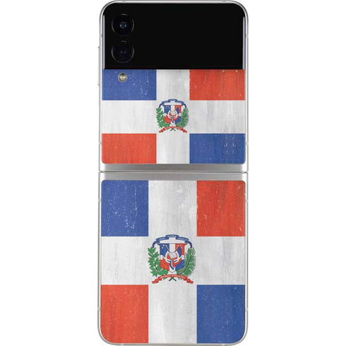 Dominican Republic Flag Distressed Galaxy Z Flip3 5G Skin