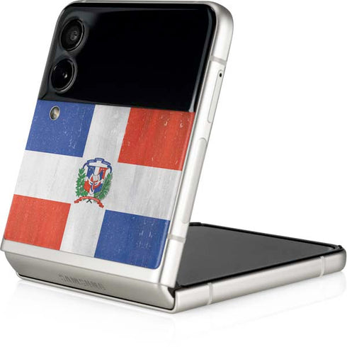 Dominican Republic Flag Distressed Galaxy Z Flip3 5G Skin