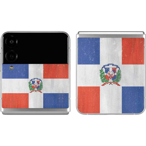 Dominican Republic Flag Distressed Galaxy Z Flip4 5G Skin