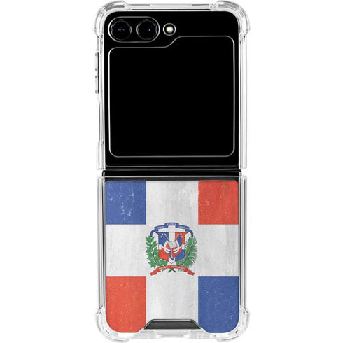 Dominican Republic Flag Distressed Galaxy Z Flip5 5G Clear Case