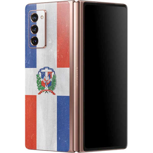 Dominican Republic Flag Distressed Galaxy Z Fold2 5G Skin