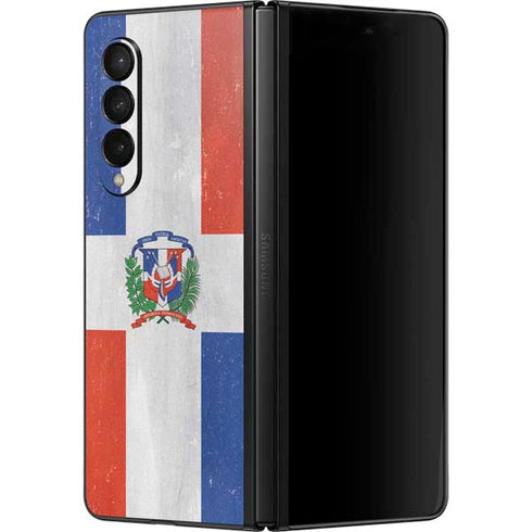 Dominican Republic Flag Distressed Galaxy Z Fold3 5G Skin