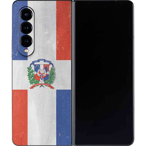 Dominican Republic Flag Distressed Galaxy Z Fold4 5G Skin