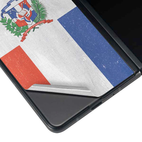 Dominican Republic Flag Distressed Galaxy Z Fold4 5G Skin
