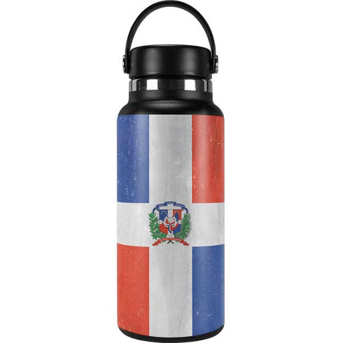 Dominican Republic Flag Distressed Hydro Flask 32oz Wide Mouth Skin