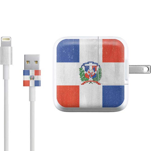 Dominican Republic Flag Distressed iPad Charger (10W USB) Skin