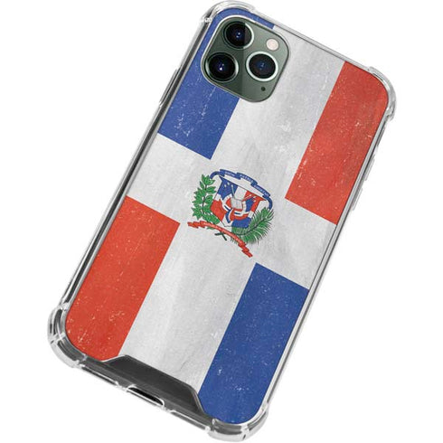 Dominican Republic Flag Distressed iPhone 11 Pro Max Clear Case