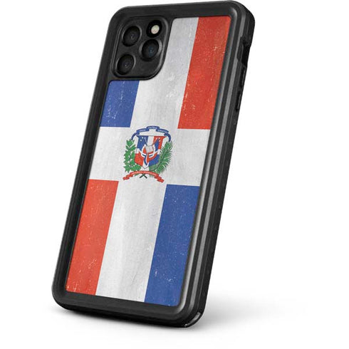 Dominican Republic Flag Distressed iPhone 11 Pro Max Waterproof Case