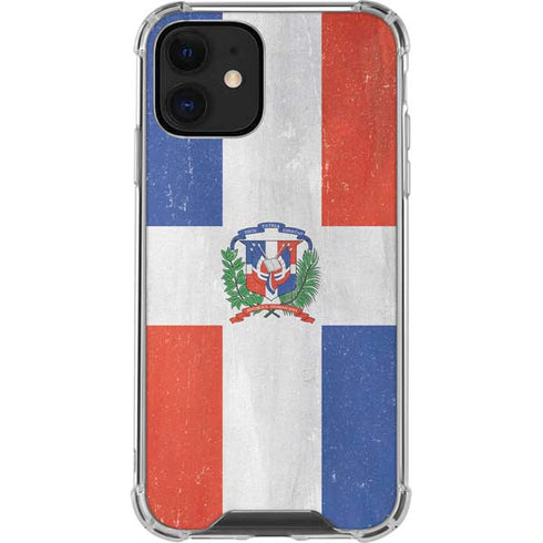 Dominican Republic Flag Distressed iPhone 12 Mini Clear Case