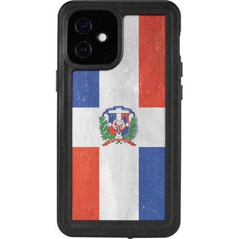 Dominican Republic Flag Distressed iPhone 12 Mini Waterproof Case