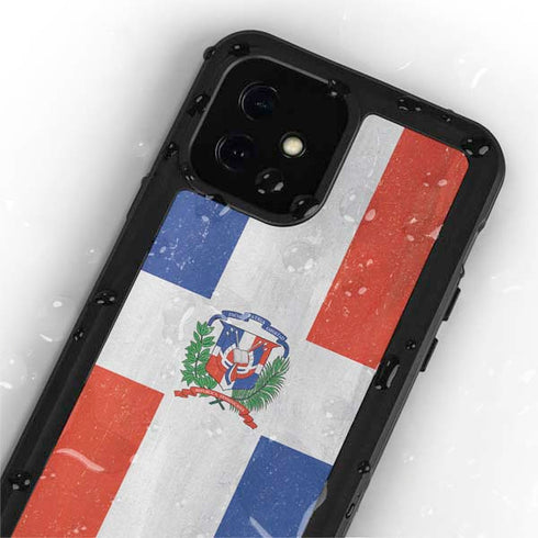 Dominican Republic Flag Distressed iPhone 12 Mini Waterproof Case