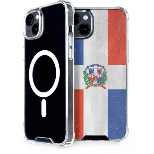 Dominican Republic Flag Distressed iPhone 14 MagSafe Case