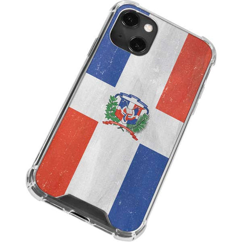 Dominican Republic Flag Distressed iPhone 15 Plus Clear Case