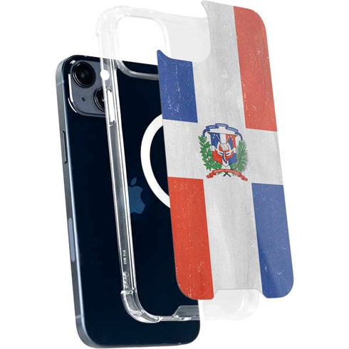 Dominican Republic Flag Distressed iPhone 15 Plus MagSafe Case