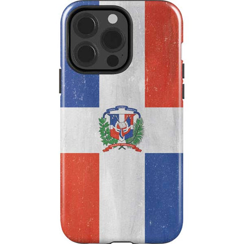 Dominican Republic Flag Distressed iPhone 14 Pro Impact Case