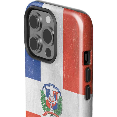 Dominican Republic Flag Distressed iPhone 14 Pro Impact Case