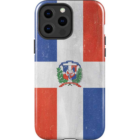 Dominican Republic Flag Distressed iPhone 15 Pro Max Impact Case
