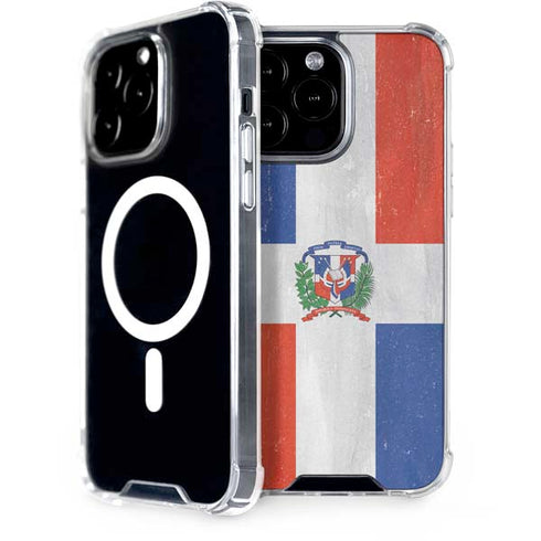 Dominican Republic Flag Distressed iPhone 15 Pro Max MagSafe Case