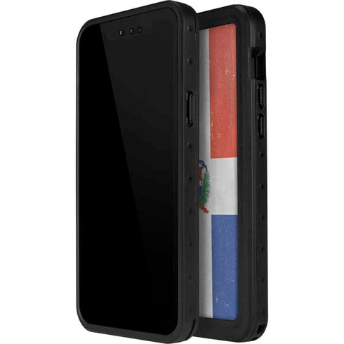 Dominican Republic Flag Distressed iPhone 14 Pro Max Waterproof Case