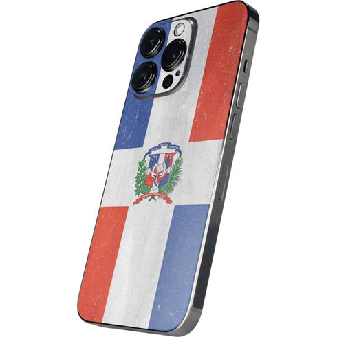 Dominican Republic Flag Distressed iPhone 14 Pro Skin