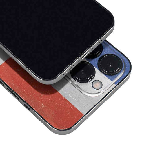 Dominican Republic Flag Distressed iPhone 14 Pro Skin