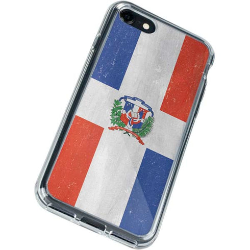 Dominican Republic Flag Distressed iPhone SE (2nd & 3rd Gen) Clear Case