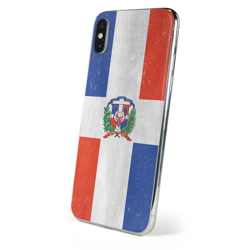 Dominican Republic Flag Distressed iPhone X Skin