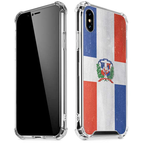 Dominican Republic Flag Distressed iPhone XS Max Clear Case