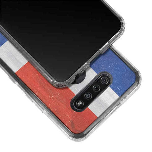 Dominican Republic Flag Distressed LG K51/Q51 Clear Case