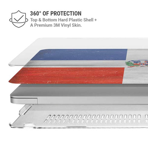 Dominican Republic Flag Distressed MacBook Air 15in (2023-2025) Case plus Skin