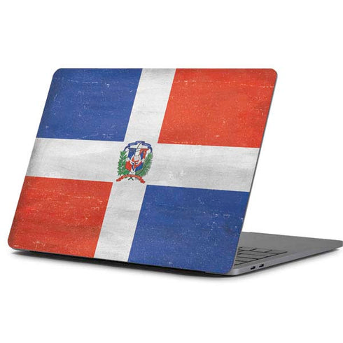 Dominican Republic Flag Distressed Apple MacBook Pro 13-inch Skin
