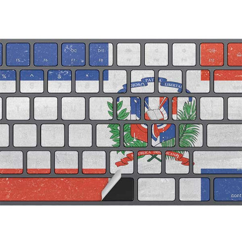 Dominican Republic Flag Distressed Magic Keyboard with Numeric Keypad Skin