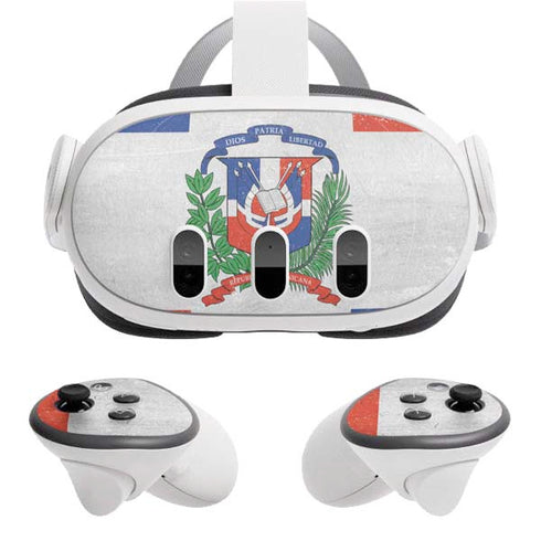 Dominican Republic Flag Distressed Meta Quest 3 Skin