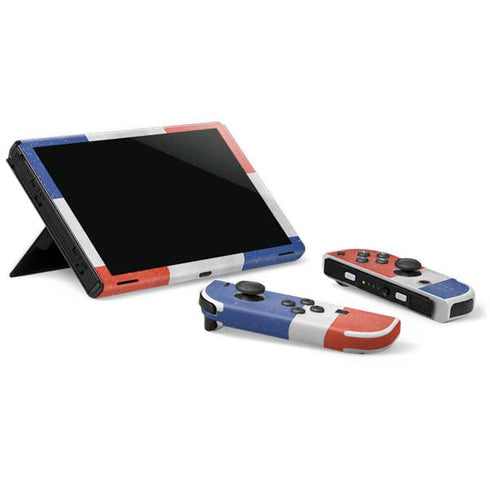 Dominican Republic Flag Distressed Nintendo Switch OLED (2021) Skin